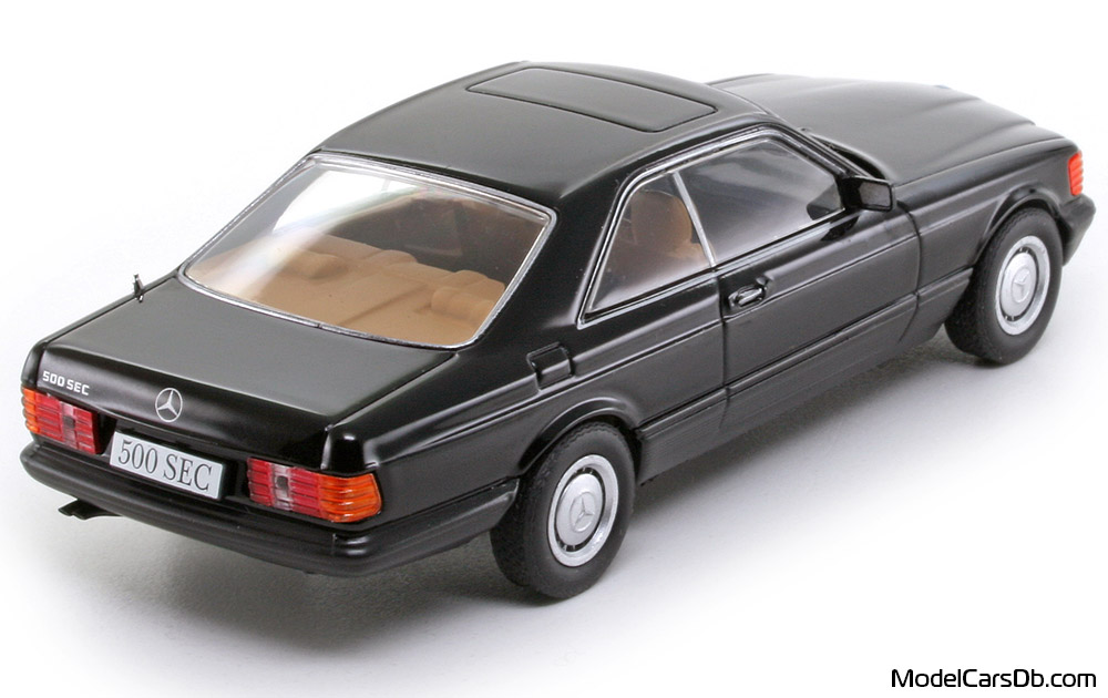 1981 - Mercedes 500 SEC (C126) DeAgostini 1/43 (Schwarz) Hinten rechte seite