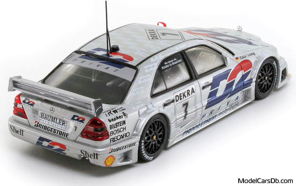 1994 - Mercedes C 180 DTM (W202) Minichamps 1/43 (Silver) Rear right side