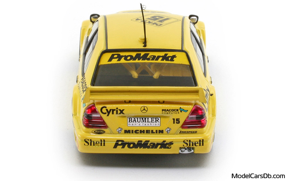 1994 - Mercedes C 180 DTM (W202) Minichamps 1/43 (Жёлтый) Сзади