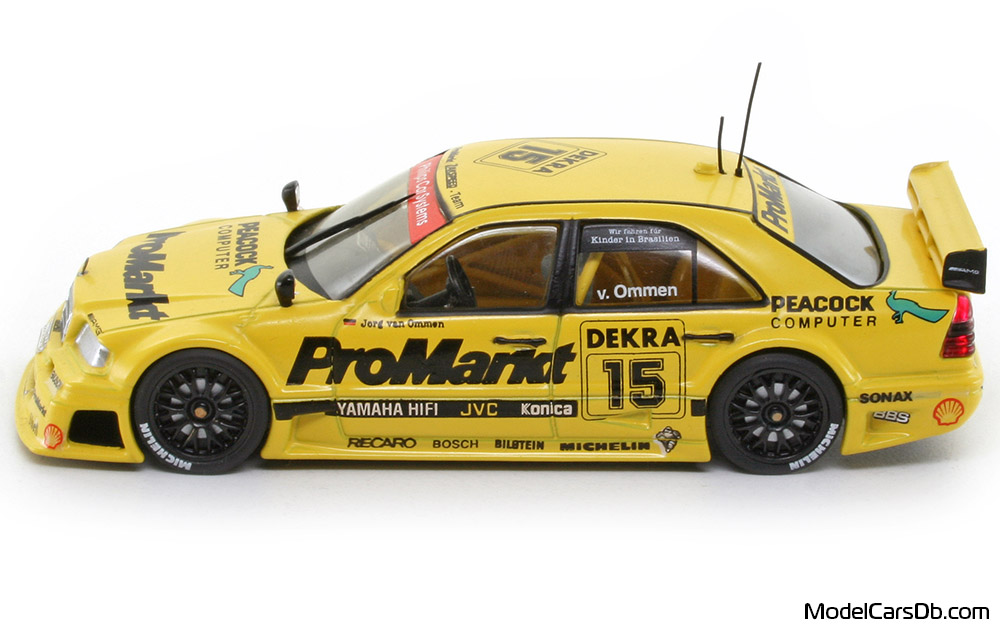 1994 - Mercedes C 180 DTM (W202) Minichamps 1/43 (Жёлтый) Сторона