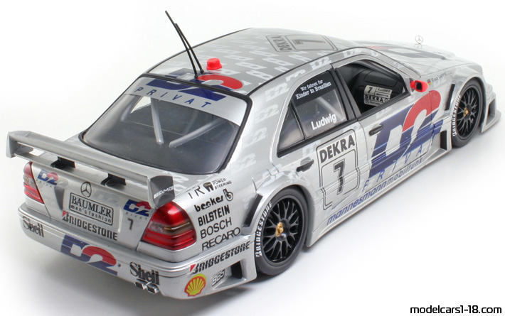 1994 - Mercedes C 180 DTM (W202) UT 1/18 (Silver / Light Silver) Rear right side