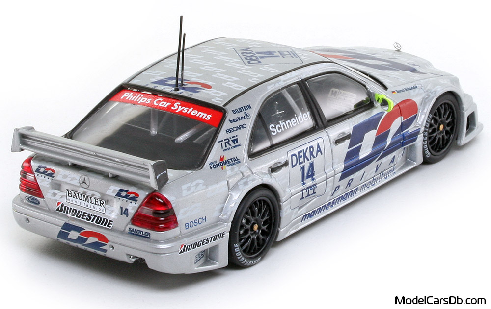 1995 - Mercedes C 180 DTM (W202) Minichamps 1/43 (Silver) Rear right side