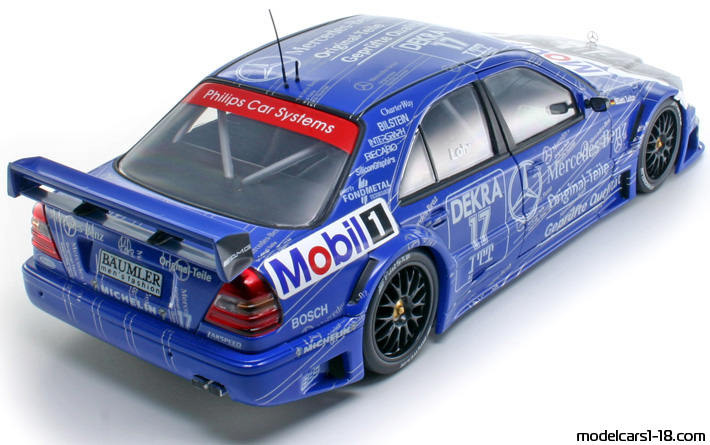 1995 - Mercedes C 180 DTM (W202) UT 1/18 (Blue / Silver) Rear right side