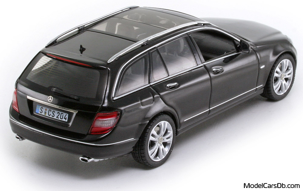 2007 - Mercedes C 350 T (S204) Schuco 1/43 (Schwarz) Hinten rechte seite