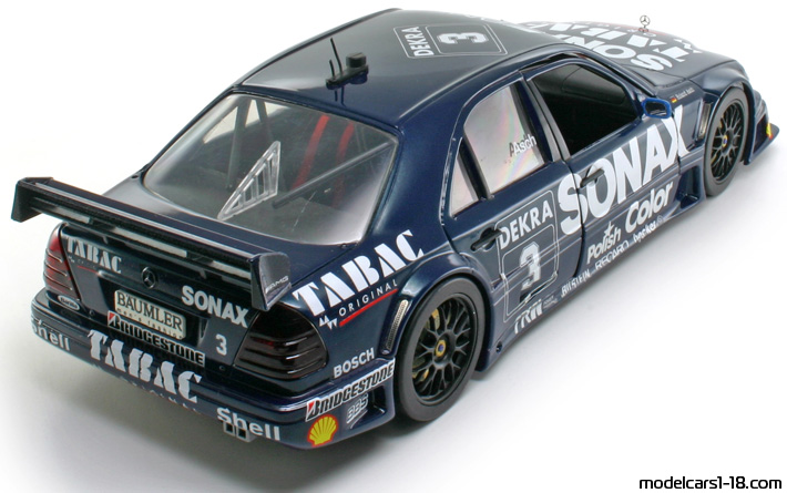 1994 - Mercedes C DTM (W202) Limited Modellcars 1/18 (Blau / Weiß) Hinten rechte seite