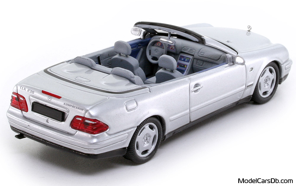 1999 - Mercedes CLK 230 (A208) Schuco 1/43 (Сребрист) Задна дясна страна