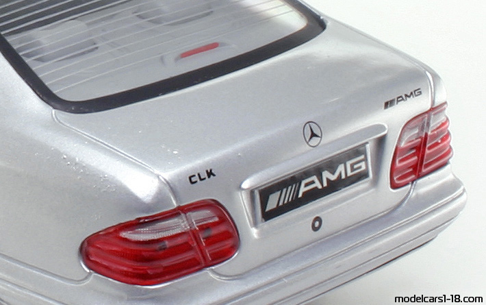 1997 - Mercedes CLK 55 AMG (C208) Anson 1/18 (Silber) Kofferraum / Klappbare Scheinwerfer