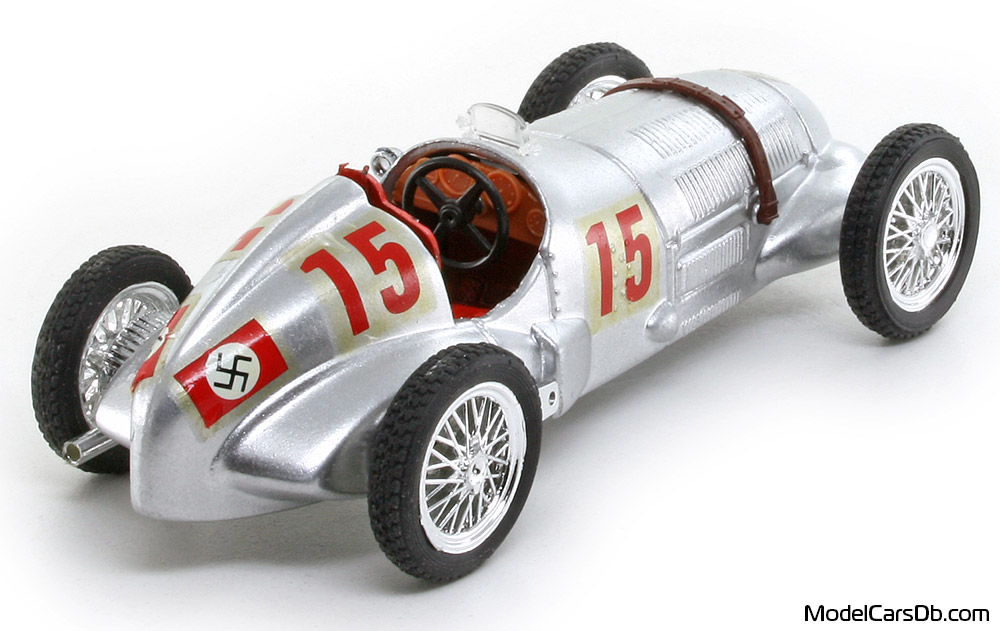 1938 - Mercedes W125 Brumm 1/43 (Silver) Rear right side