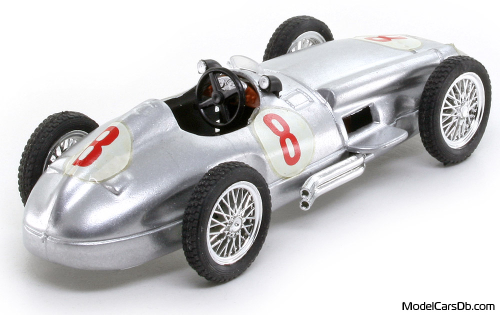 1955 - Mercedes W196 Brumm 1/43 (Silver / White) Rear right side