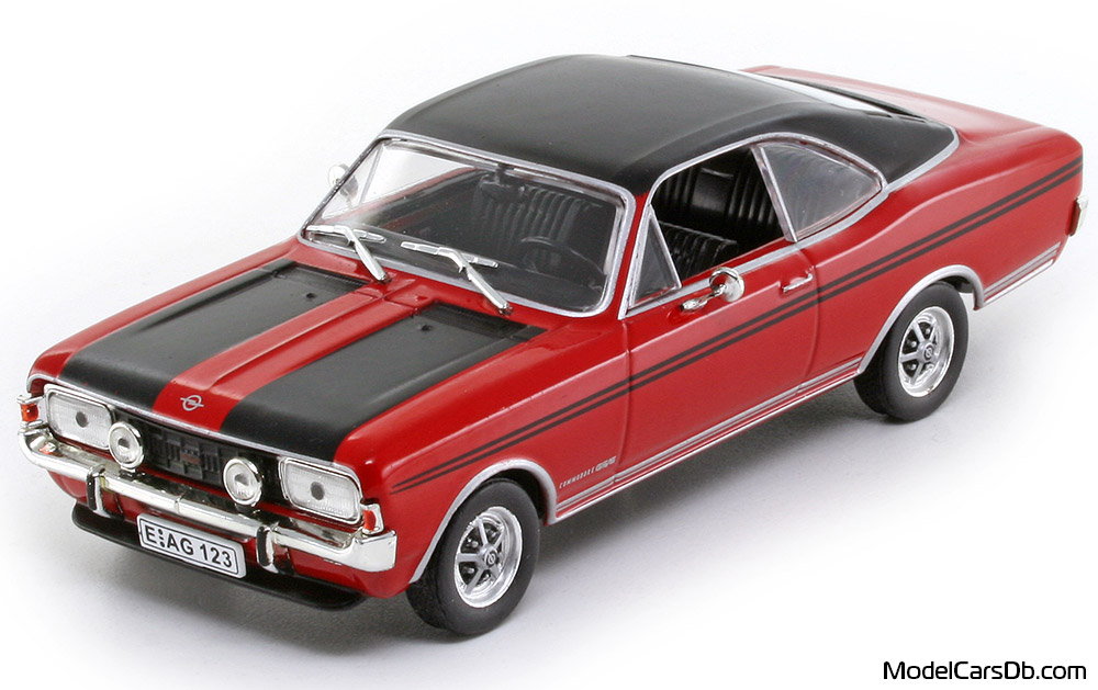 1970 - Opel Commodore GS/E Altaya 1/43 (Red / Black) Front left side
