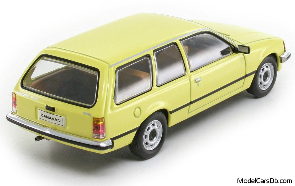 1977 - Opel Rekord Caravan 2.0 E Altaya 1/43 (Yellow) Rear right side
