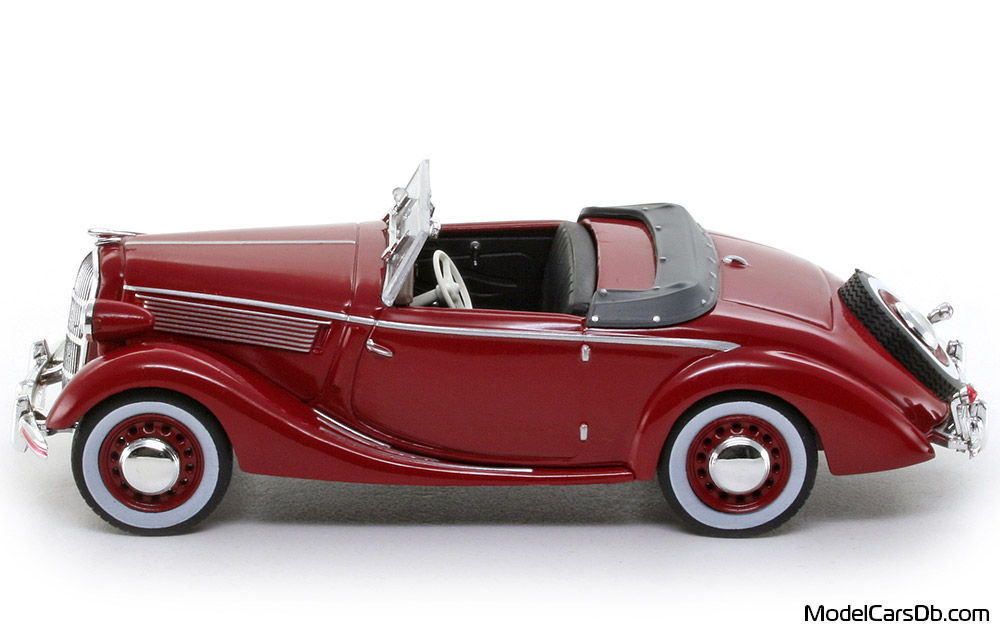 1937 - Opel Super 6 Cabriolet Altaya 1/43 (Kрасный) Сторона