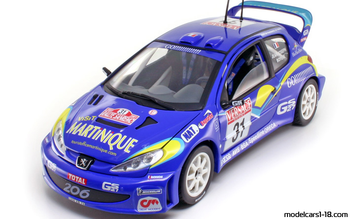 1999 - Peugeot 206 WRC Solido 1/18 - Передняя левая сторона