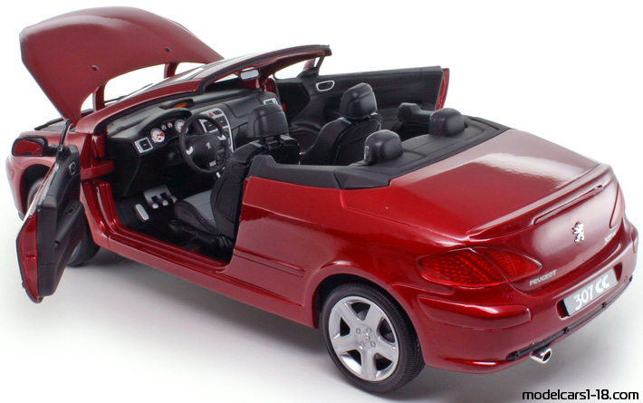 2003 - Peugeot 307 CC Solido 1/18 (Rot) Zu öffnende Teile