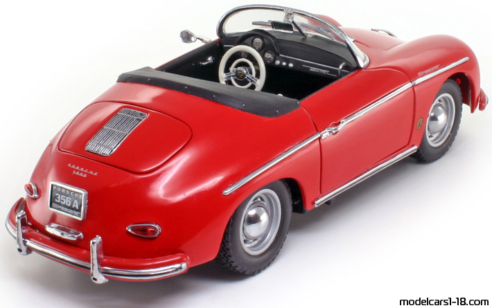 1958 - Porsche 356 A Speedster Kyosho 1/18 (Червен) Задна дясна страна
