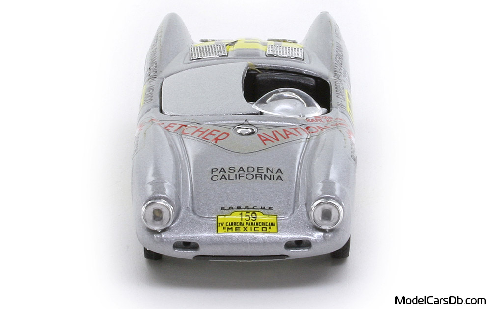 1953 - Porsche 550 RS Brumm 1/43 (Серебристый / Жёлтый) Спереди