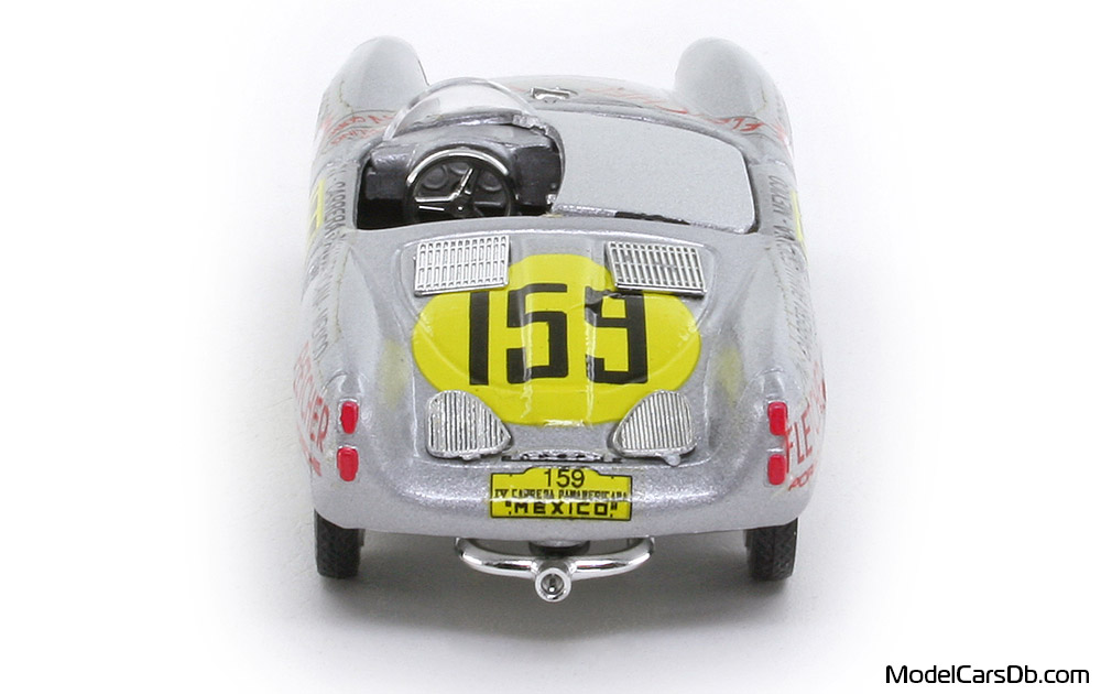 1953 - Porsche 550 RS Brumm 1/43 (Серебристый / Жёлтый) Сзади
