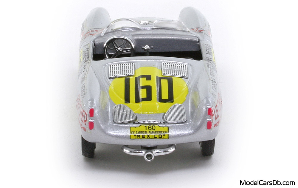 1953 - Porsche 550 RS Brumm 1/43 (Серебристый / Жёлтый) Сзади