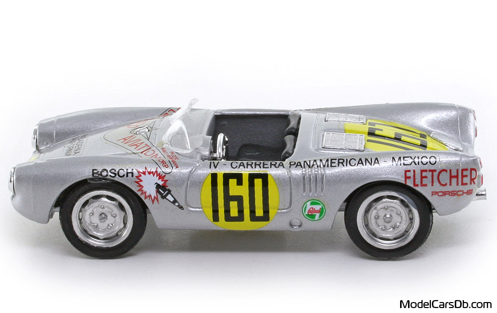 1953 - Porsche 550 RS Brumm 1/43 (Серебристый / Жёлтый) Сторона