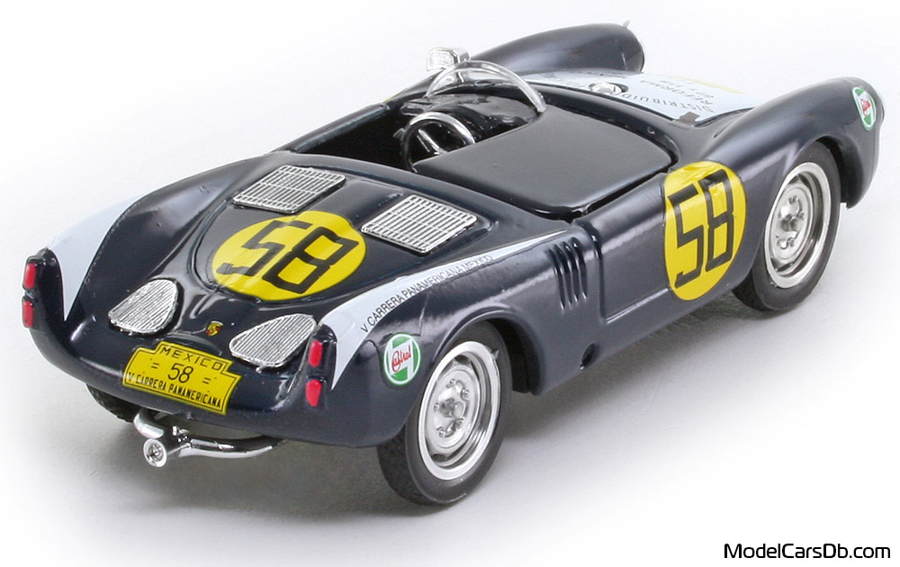 1954 - Porsche 550 RS Brumm 1/43 (Blue / Белый) Задняя правая сторона