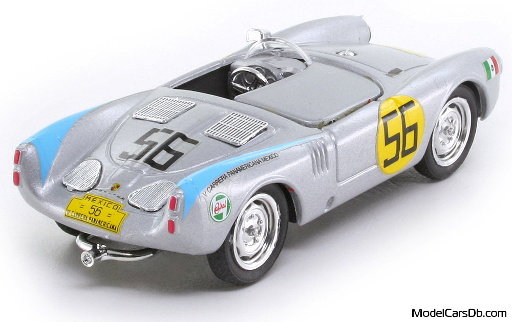 1954 - Porsche 550 RS Brumm 1/43 (Серебристый / Синий) Задняя правая сторона