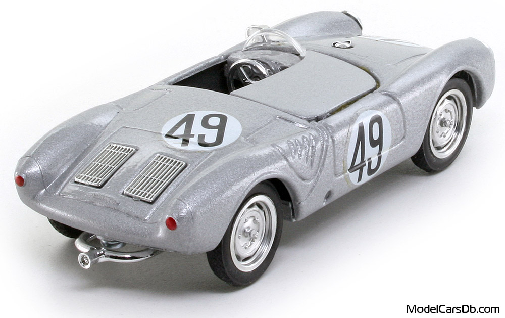 1955 - Porsche 550 RS Brumm 1/43 (Silver / White) Rear right side