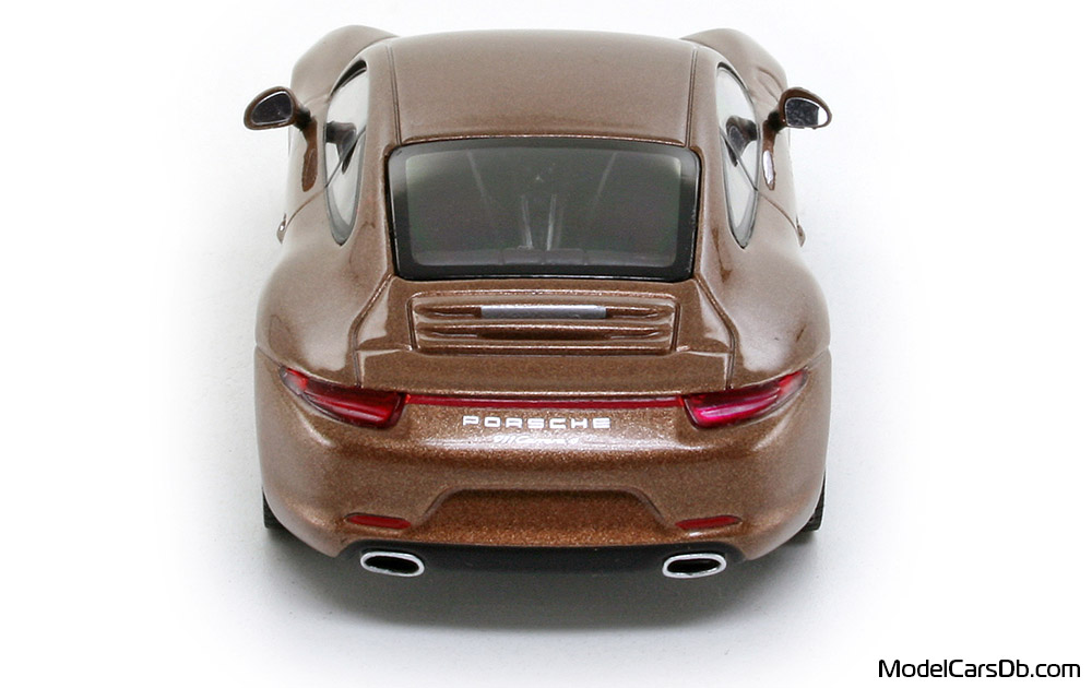 2012 - Porsche 911 Carrera 4 (991) Minichamps 1/43 (Коричневый) Сзади