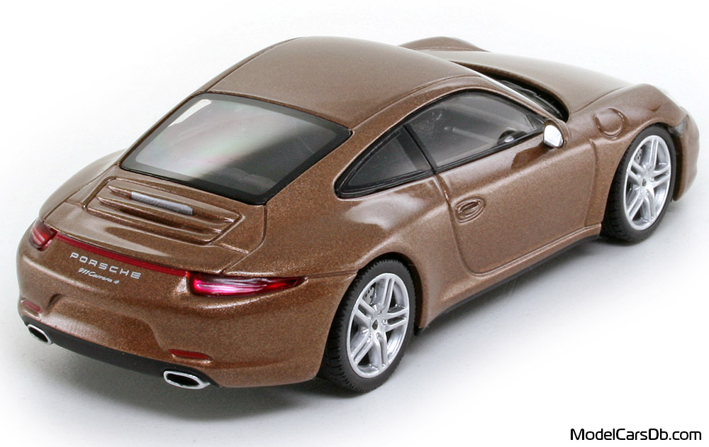 2012 - Porsche 911 Carrera 4 (991) Minichamps 1/43 (Коричневый) Задняя правая сторона