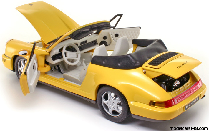 1989 - Porsche 911 Carrera 4 Cabriolet (964) Anson 1/18 (Gelb) Zu öffnende Teile