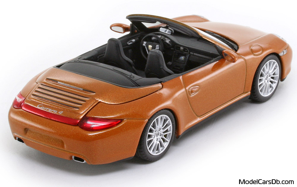 2008 - Porsche 911 Carrera 4 Cabriolet (997) Minichamps 1/43 (Orange) Hinten rechte seite