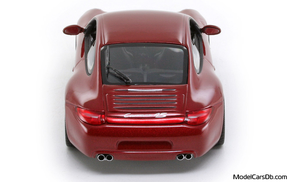 2009 - Porsche 911 Carrera 4S (997) Minichamps 1/43 (Kрасный) Сзади