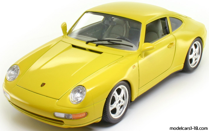 1993 - Porsche 911 Carrera (993) Bburago 1/18 (Yellow) Vorne linke Seite