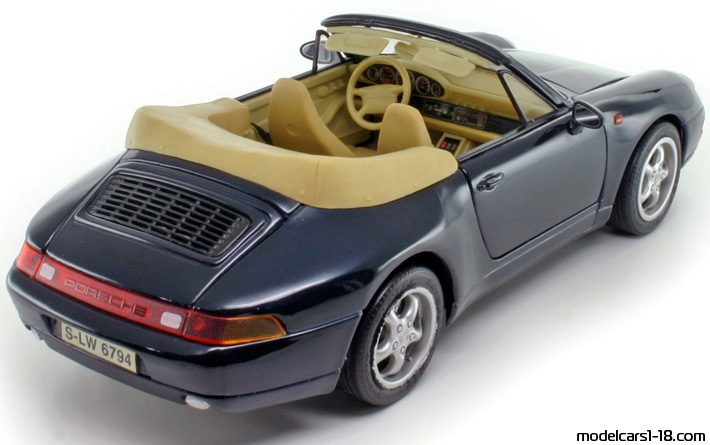 1994 - Porsche 911 Carrera Cabriolet (993) Maisto 1/18 (Blau) Hinten rechte seite