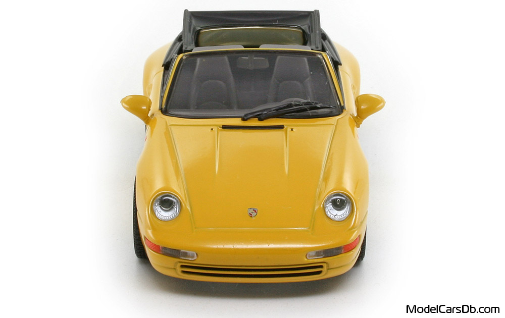 1994 - Porsche 911 Carrera Cabriolet (993) Minichamps 1/43 (Жълт) Предница
