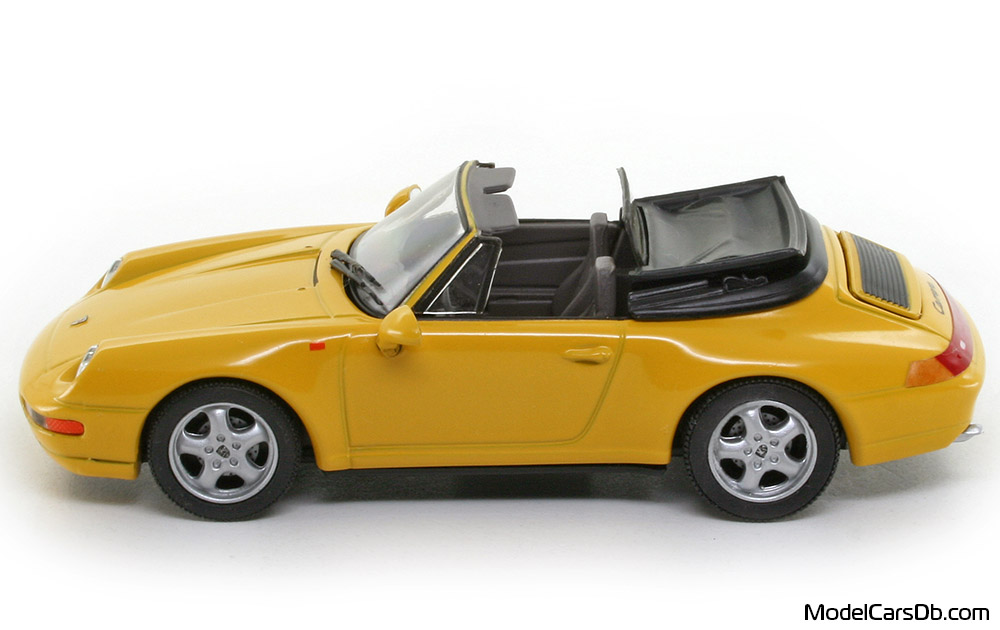 1994 - Porsche 911 Carrera Cabriolet (993) Minichamps 1/43 (Жълт) Страна