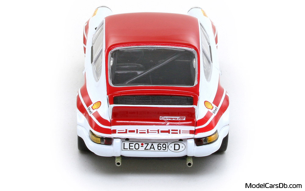 1972 - Porsche 911 Carrera RSR 2.8 Minichamps 1/43 (White / Red) Rear end