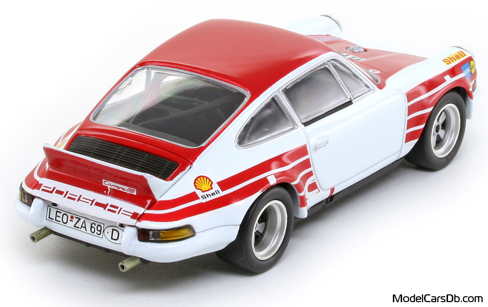 1972 - Porsche 911 Carrera RSR 2.8 Minichamps 1/43 (White / Red) Rear right side