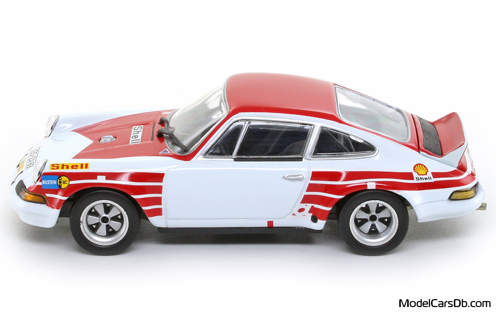 1972 - Porsche 911 Carrera RSR 2.8 Minichamps 1/43 (White / Red) Side