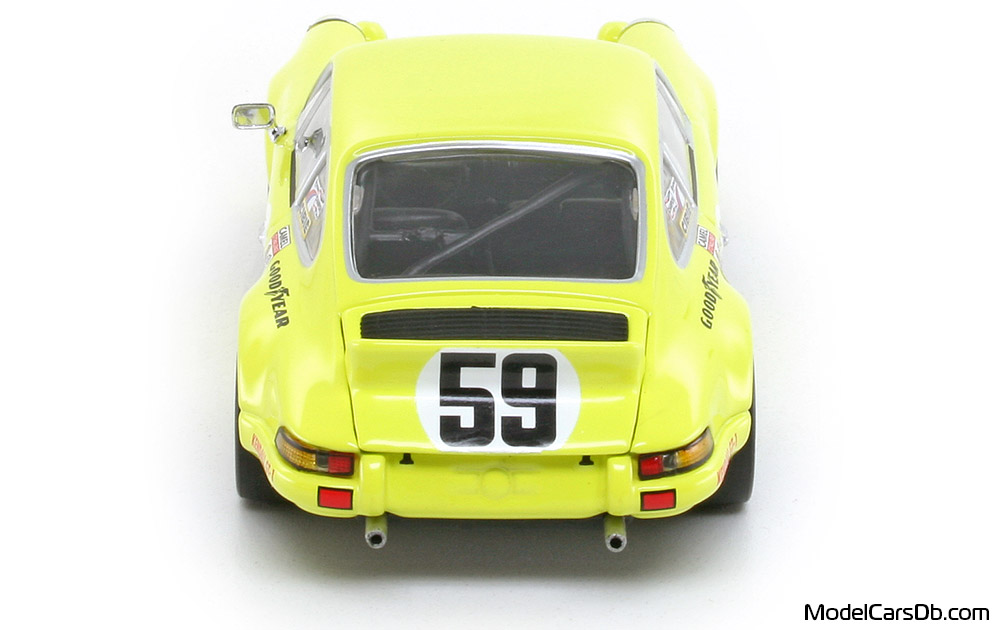 1973 - Porsche 911 Carrera RSR 2.8 Minichamps 1/43 (Green / White) Rear end