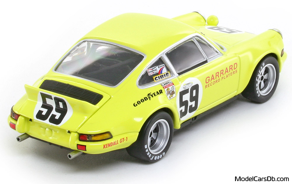 1973 - Porsche 911 Carrera RSR 2.8 Minichamps 1/43 (Green / White) Rear right side