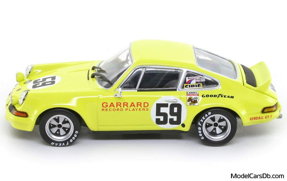 1973 - Porsche 911 Carrera RSR 2.8 Minichamps 1/43 (Green / White) Side