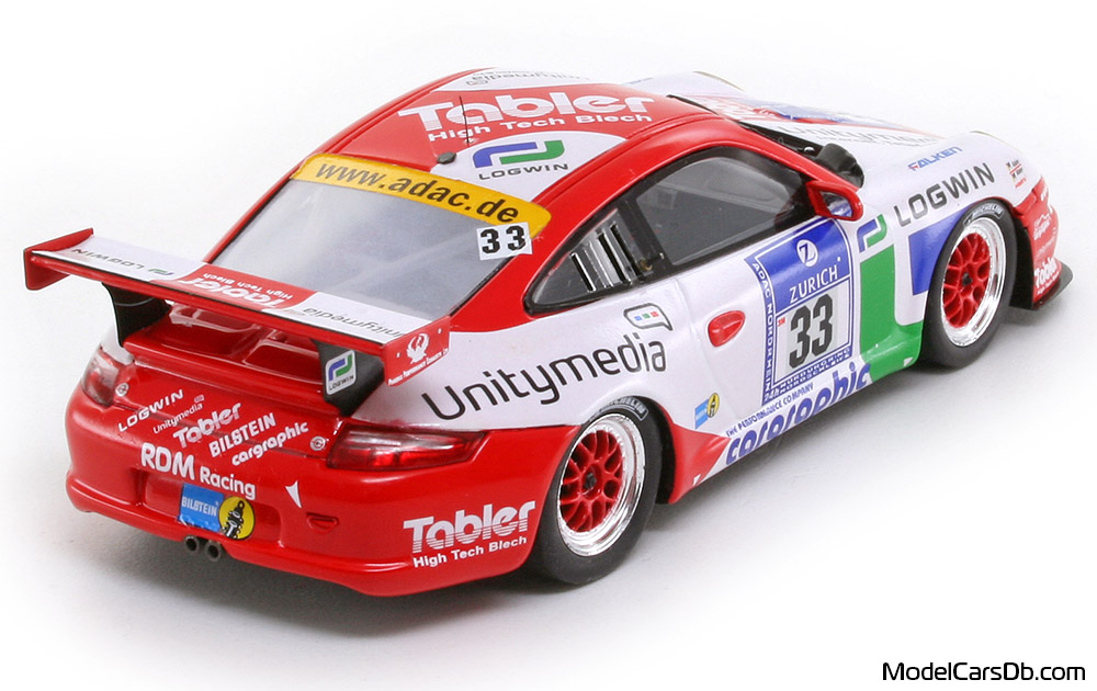 2010 - Porsche 911 GT3 Cup (997) Spark 1/43 (Rot / Weiß) Hinten rechte seite