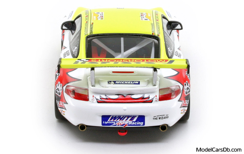 2005 - Porsche 911 GT3 RSR (996) Minichamps 1/43 (Weiß / Gelb) Heck