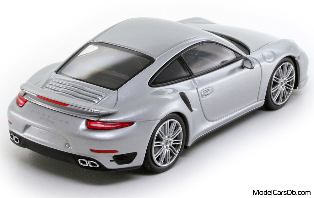 2014 - Porsche 911 Turbo (991) Minichamps 1/43 (Silver) Rear right side