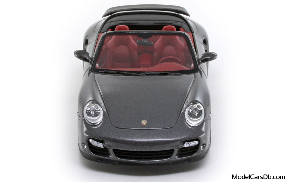 2007 - Porsche 911 Turbo Cabriolet (997) Minichamps 1/43 (Grau) Front