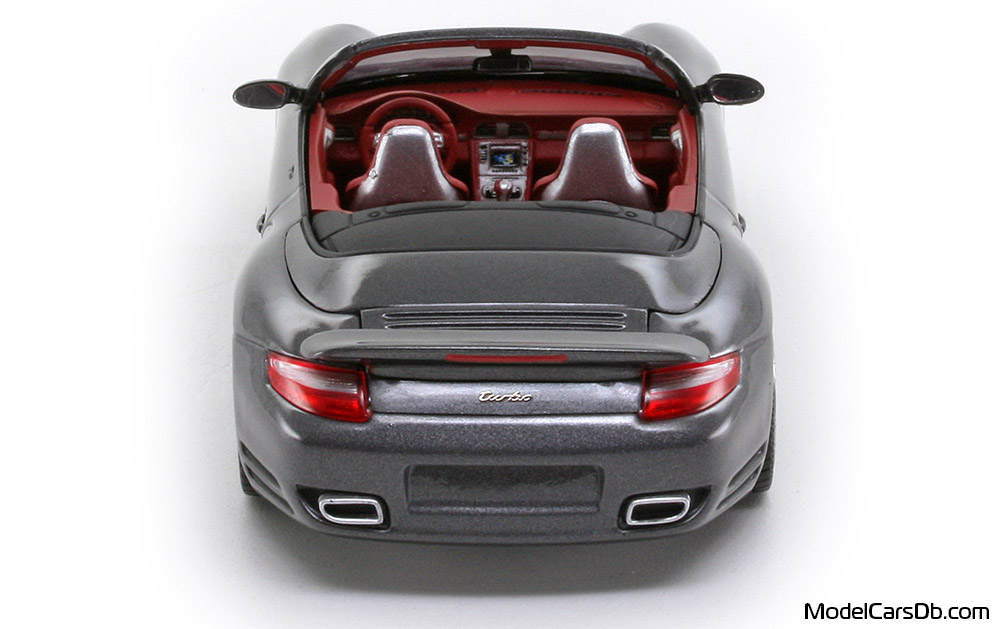 2007 - Porsche 911 Turbo Cabriolet (997) Minichamps 1/43 (Grau) Heck