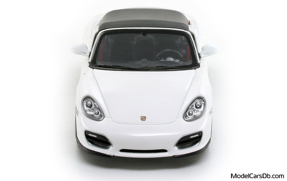 2010 - Porsche Boxster Spyder (987) Minichamps 1/43 (Белый / Чёрный) Спереди