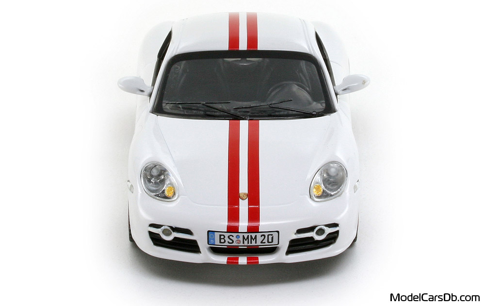 2005 - Porsche Cayman S (987) Schuco 1/43 (White / Red) Front end