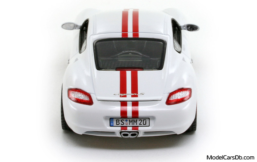 2005 - Porsche Cayman S (987) Schuco 1/43 (White / Red) Rear end