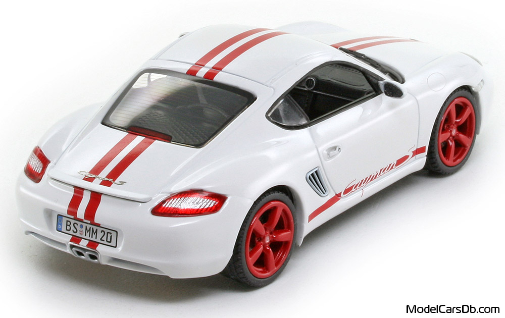 2005 - Porsche Cayman S (987) Schuco 1/43 (White / Red) Rear right side